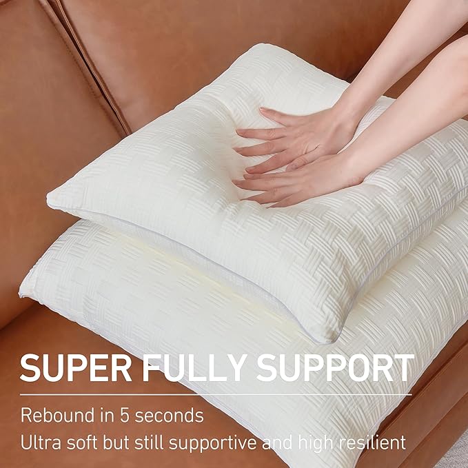 Leeden 12x20 Pillow Insert Set of 2 - Firm and Fluffy Lumbar Pillow Inserts, Rectangle Interior Sofa Pillow Inserts, Decorative Pillow Insert Pair - Beige Couch Pillow