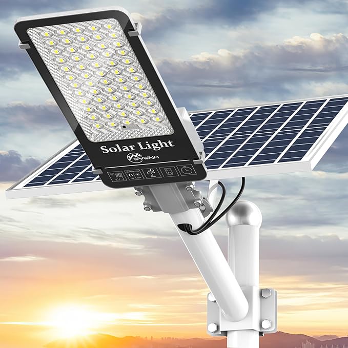 10000W Solar Street Lights Outdoor - 6500K Parking Lot Lights Commercial Dusk to Dawn, Heavy Duty Split Type LED Solar Street Light Remote Control, Street Light for Yard/Driveway