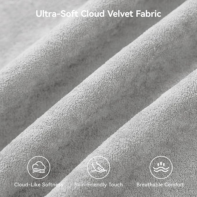 140''Oversized Cloud Velvet Curved Sectional Couch, Boneless Couch with L-Shape Chaise, Upholstered Compression Memory Foam Modular Sectional Sofa for Living Room, No Assembly Required, Grey