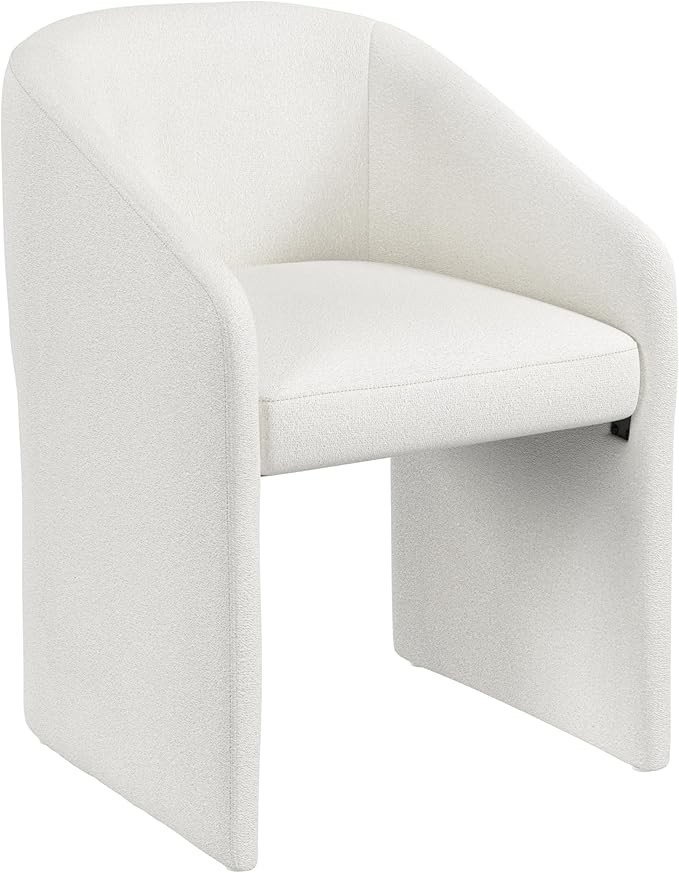 Bush Home Mid Back Barrel Office Chair, Home Office Furniture, Camille Collection, Light Cream Fabric