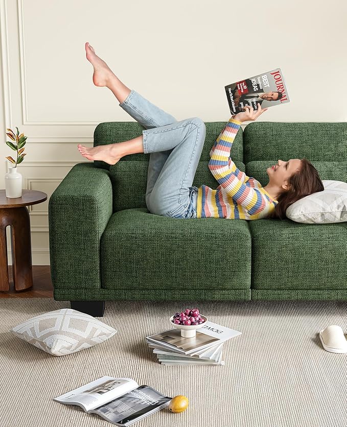 Amada 65" Loveseat Sofa, 2 Seater Couch with Deep Seats and Wide Armrests for Living Room, Comfy Couch with Removable Washable Covers, Easy Assembly