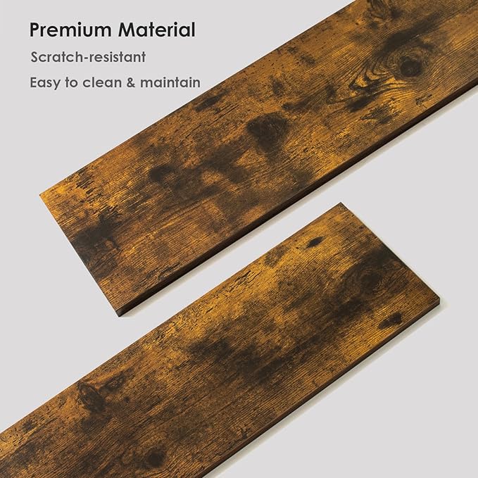 DINZI LVJ Long Wall Shelves, 47.3" Large Floating Shelves Set of 2, Farmhouse Display Shelf Wall Mounted with Heavy Duty Brackets, Easy Assembly for Kitchen, Bathroom, Bedroom, Balcony, Rustic Brown