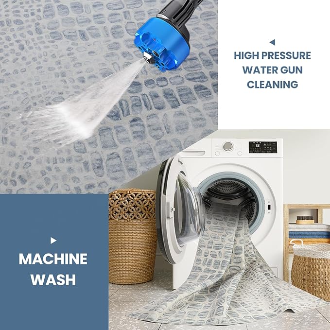 Washable Rugs 8x10 Area Rugs for Living Room,Bedroom,Dining Room- Modern Abstract Large Area Rugs with Non Slip Rubber Backing,Soft Low Pile Neutral Accent Carpet for Nursery Dorm Home Office