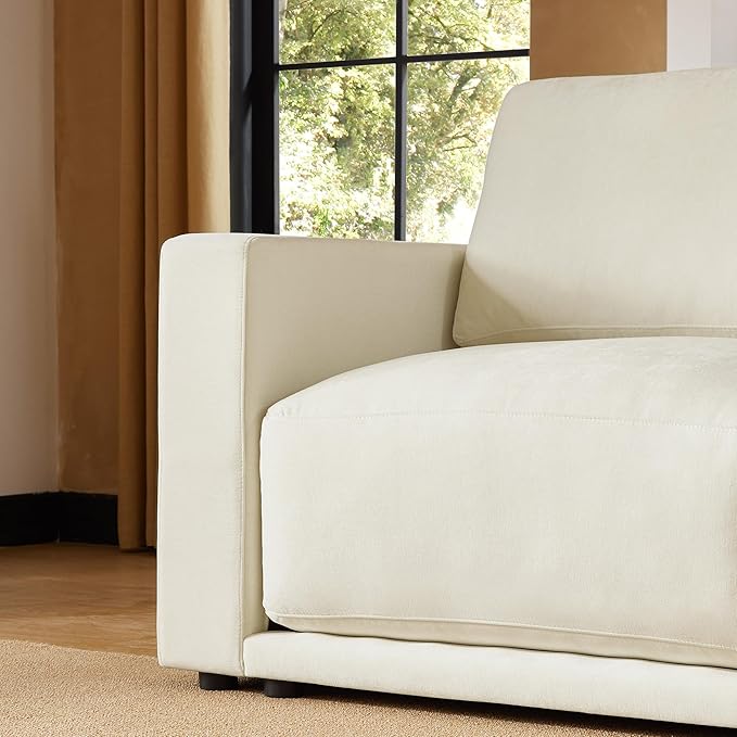 CHITA 116" Sectional Couches for Living Room, Modular Sectional Sofa with Chaise, Comfortable 8-Layer Cushion Structure Design, 5 Seat U Shaped Sectional Couch, Chenille in Cream