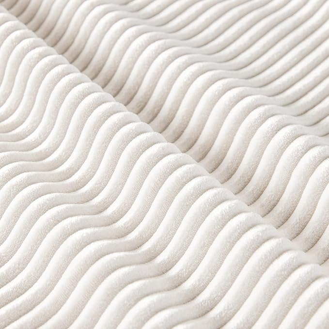 101.6" Deep Seat Corduroy Sectional Couches for Living Room, Comfy Upholstered Modular Sectional Sofa Bed, Cloud Couch with Thickened Cushions Widened Armrests,2 Seats + 2 Ottoman, Beige