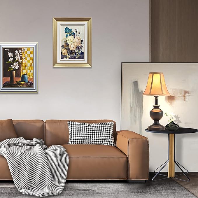 Traditional Table Lamp, Desk Lamp for Living Room with Fabric Shade, Vintage Bedside Lamp Black Finish for Bedroom Nightstand Office Hotel (Pack-01)