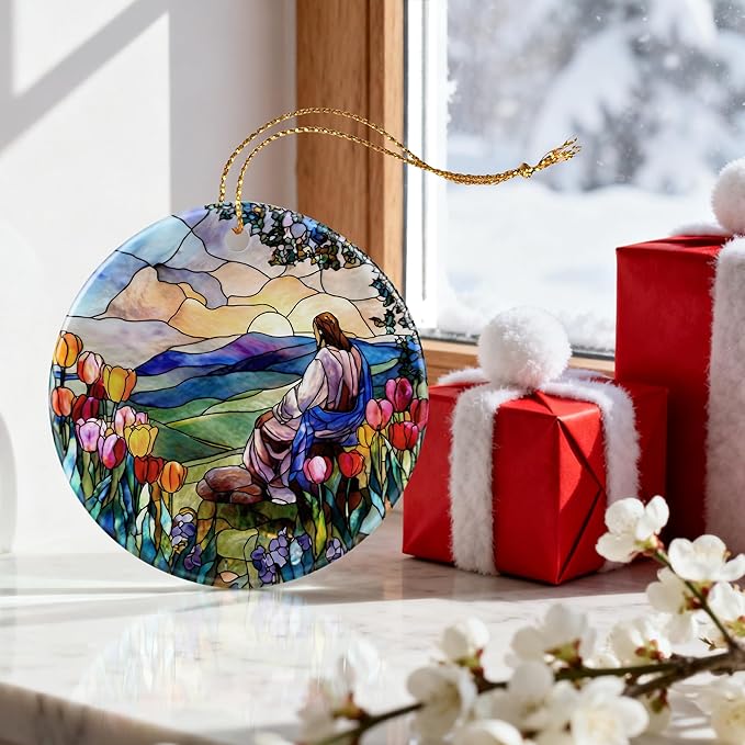 Jesus Ornament | Christmas Ornaments, Christmas Tree Decorations, Holiday Hanging Ornaments | Christian Home Decor | Christian Gift, Religious Gift, Lord Jesus Gifts for Easter