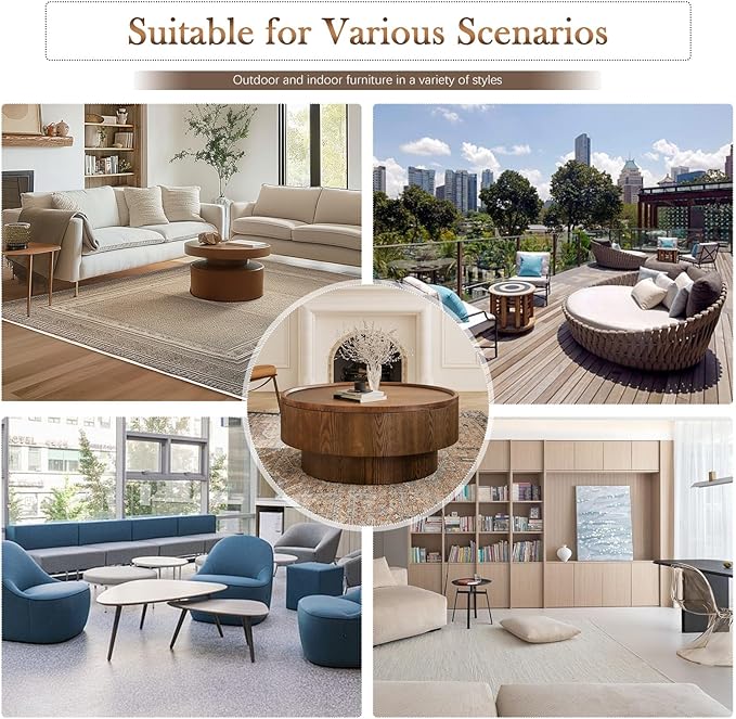 Round Wood Coffee Table with Storage, 30.7" Modern Circle Coffee Table with Removable Lid, Rustic Drum Center Table Handcraft Accent Table for Living Room Small Space Apartment Office (Brown)