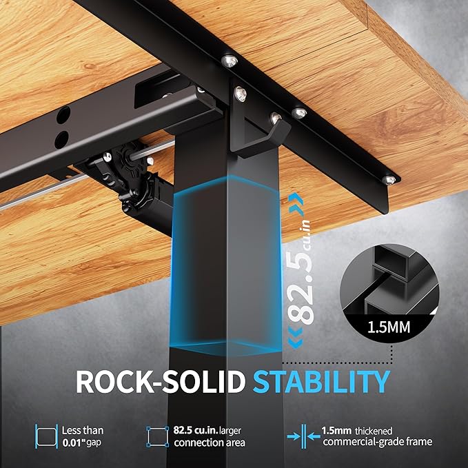 BIZUM Electric Standing Desk, 55x24 inches Height Adjustable Desk, Sit to Stand Desks Memory Gaming Computer Workstation for Home Office, Light Rustic Brown