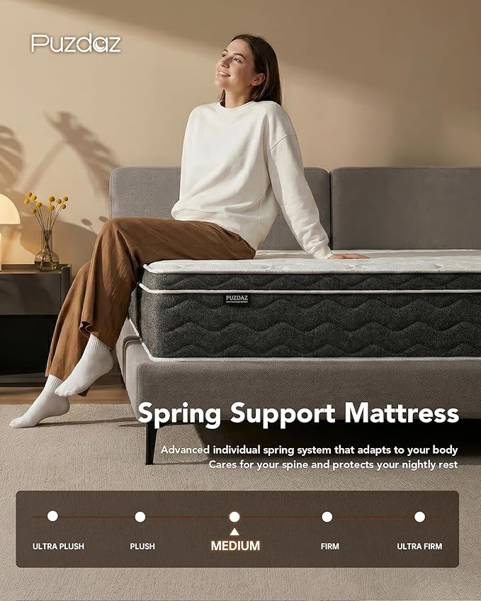 Queen Mattress 10 Inch Queen Mattress in a Box - Memory Foam & Individually Pocket Coils Springs, Pressure Relief, Motion Isolation, Edge Support, CertiPUR-US Certified, Medium Firm