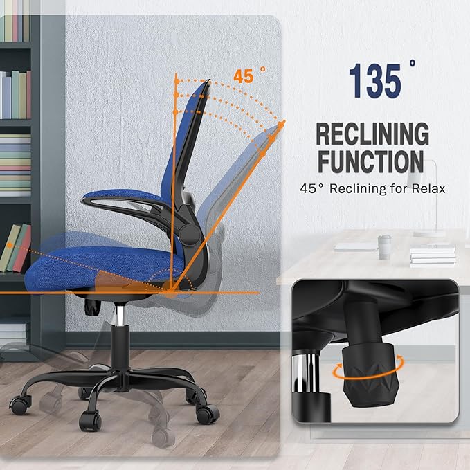 Mimoglad Office Chair, Ergonomic Desk Chair with Adjustable Lumbar Support, High Back Mesh Computer Chair with Flip-up Armrests-BIFMA Passed Task Chairs, Executive Chair for Home Office
