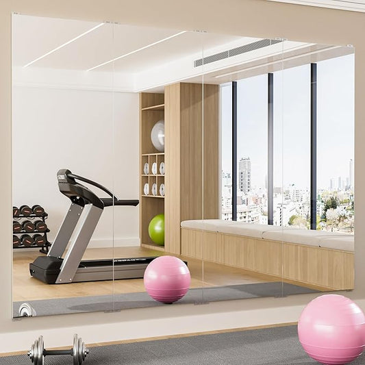 brisafe 2PCS 67"x24" Ultra-Light Wall Mirror for Home Gym & Yoga Studio, Shatterproof Full-Length Mirror with 0.04mm Nano Film, Easy Installation & Commercial Use (60% Insurance Savings)