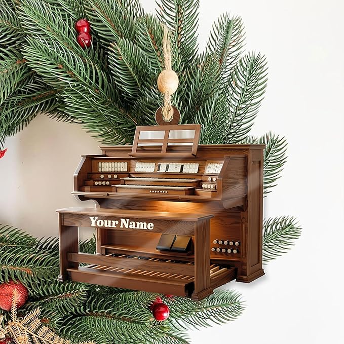 Mostefy Personalized Organ Christmas Ornament 2025, Custom Name Musical Instrument Holiday Decoration, Unique Pipe Organ Keepsake Gift for Musicians & Music Lovers (Organ5)