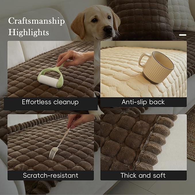 Couch Covers for 3 Cushion Couch Sofa Pet Friendly,Non-Slip Sofa Cover Washable