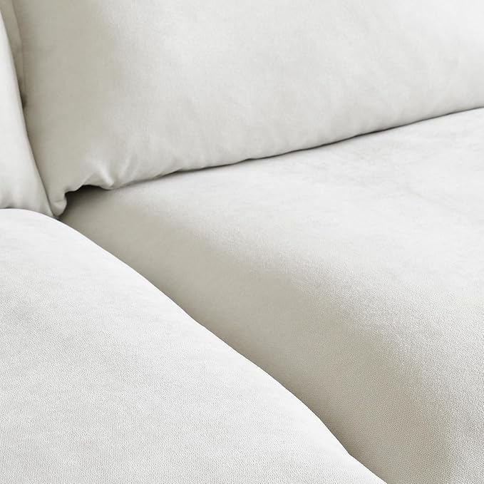 Cloud Modular Sectional Sofa,165.2" Down Filled U Shaped Sofa Couch for Living Room,Minimalist Wide Deep Seat Convertible Couches,Sofa Covers Washable&Replaceable (4 Seater and 2 Ottoman,White)