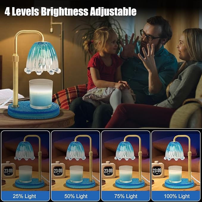 Candle Warmer Lamp with Timer - Electric Wax Melt Warmer with Adjustable Height and Dimmer for Scented Candle Wax, Home Fragrance Décor and House Warming Birthday Gifts for Women Mom