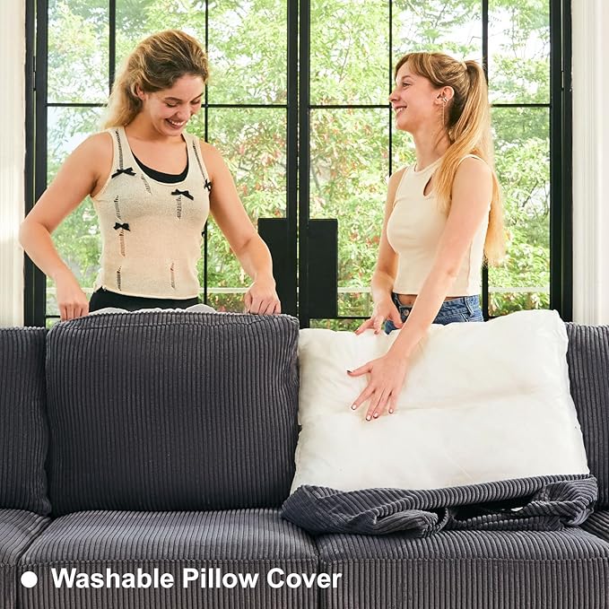 Belffin Modular Sectional Sofa Sectional Sleeper Sofa with Storages Sofa Bed Sectional Couches for Living Room (Dark Grey)