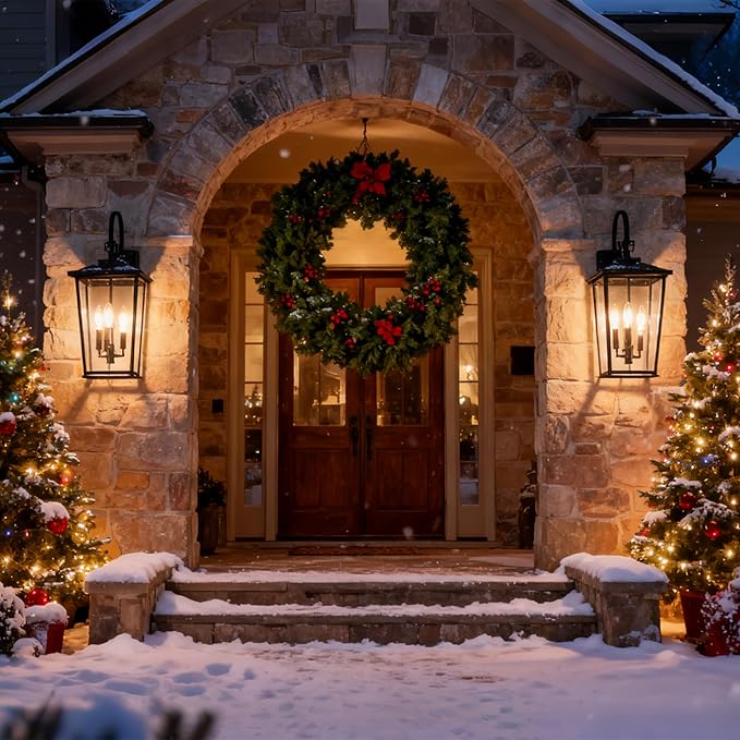 Kalium Modern Outdoor Wall Sconce Fixture 20 1/2", Matte Black, 3-Light Exterior Wall Mount Lighting with Clear Glass Panels for House Porch Patio Outside Deck Garage Yard Front Door Garden Home