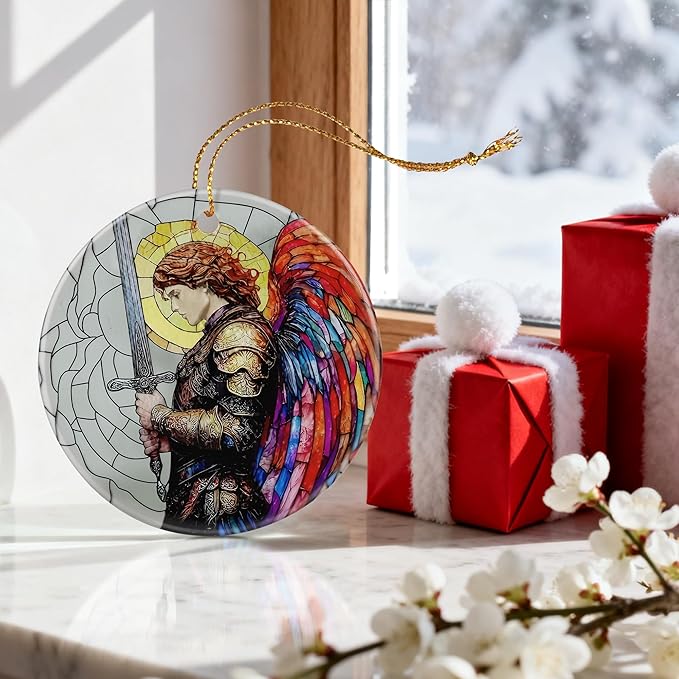 Archangel Michael Ornament | Christmas Ornaments, Christmas Tree Ornaments, Holiday Decor, Warrior Angel Decor | Religious Gifts, Christian Gifts | Faithful Gift, Spiritual Guardian Gift