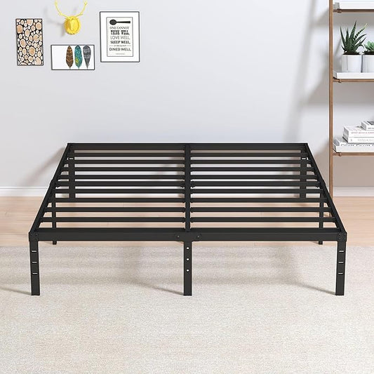 12 Inch Full Size Bed Frame No Box Spring Needed, Heavy Duty Metal Platform Bed Frame Full Support Up to 3000 lbs, Easy Assembly, Noise Free, Black