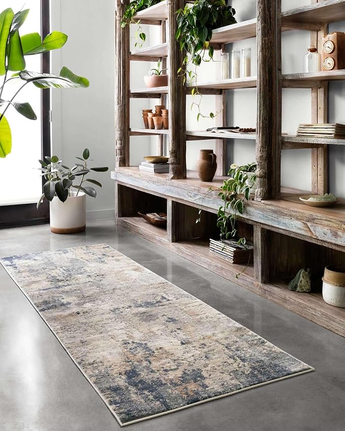 Loloi Teagan Collection TEA-06 Sand/Mist 11'-6" x 15' Area Rug, Large, Soft Neutral Rug, High-Traffic for Living Room, Bedroom, Home Office, Dining Area