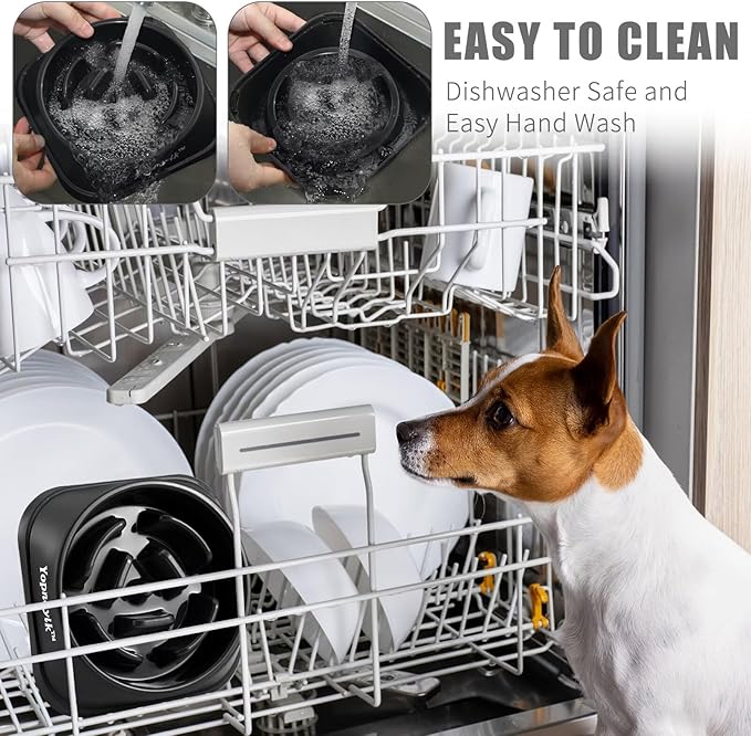 Slow Feeder Dog Bowls for Healthy Eating, Non-Slip and Anti-Choking Design, Reduces Bloating & Overeating for Medium Dogs and Cats, Easy to Clean