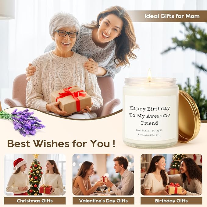 Gifts for Mom, Birthday Gifts for Women, Unique Christmas Thanksgiving Gift for Mom from Daughter Son, Funny Candles with Replaceable Stickers Gift Ideas for Moms, Womens, Wife, Her