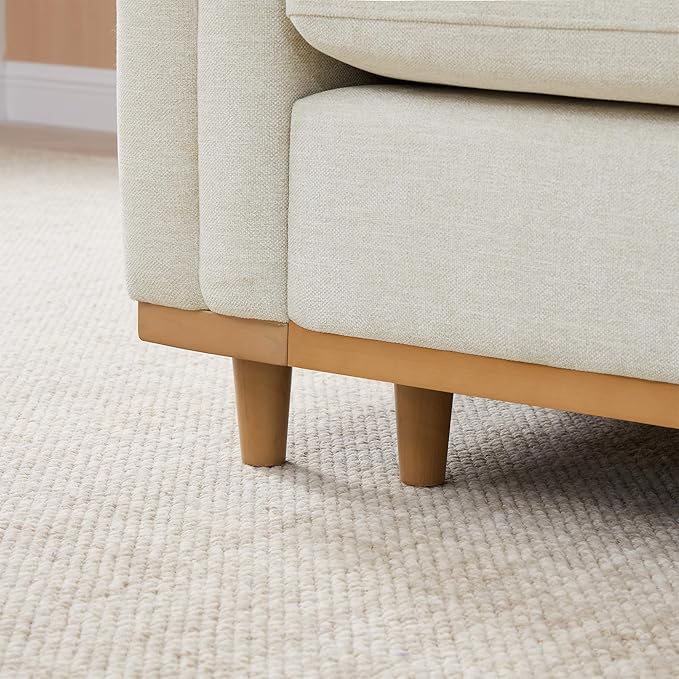 CHITA Super Large Luxury 3 Seat Sectional Modular Sofa, Down Filled Modern Sofa, Deep Seat Comfty Cloud Couch, 118 inch Width, 3 Seat Couch, Solid Wood Leg, Linen