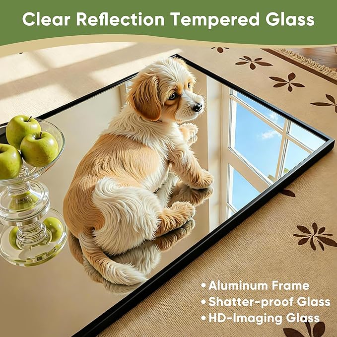 Full Length Mirror, 71"x32" Full Body Mirror, Floor Mirrors with Stand, Body Mirrors Standing Hanging Leaning Against Wall,Aluminum Frame Mirrors for Bedroom Cloakroom,Living Room,Black