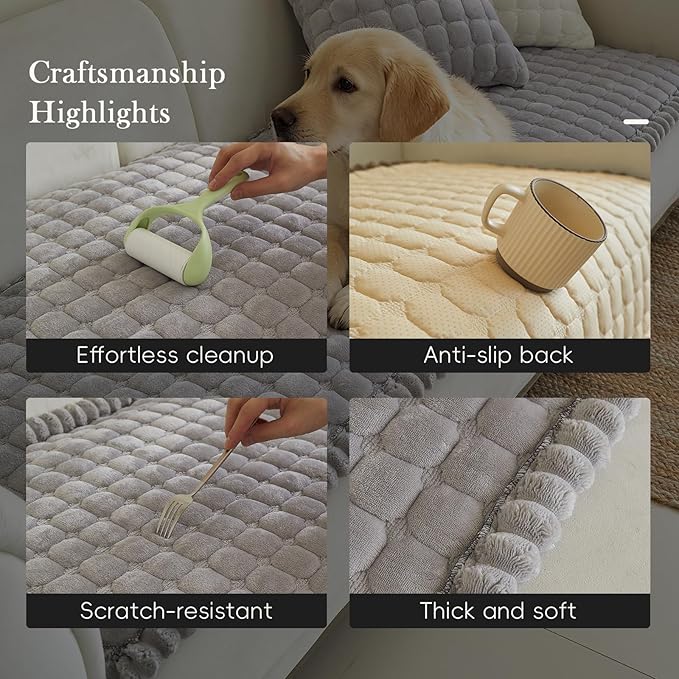 Couch Covers for 3 Cushion Couch Sofa Pet Friendly,Non-Slip Sofa Cover Washable