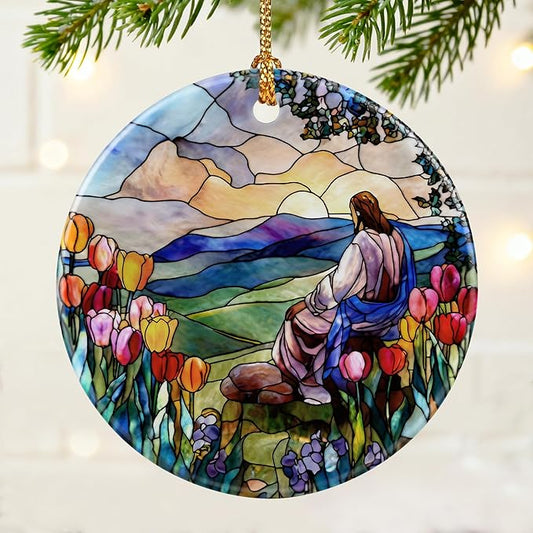 Jesus Ornament | Christmas Ornaments, Christmas Tree Decorations, Holiday Hanging Ornaments | Christian Home Decor | Christian Gift, Religious Gift, Lord Jesus Gifts for Easter