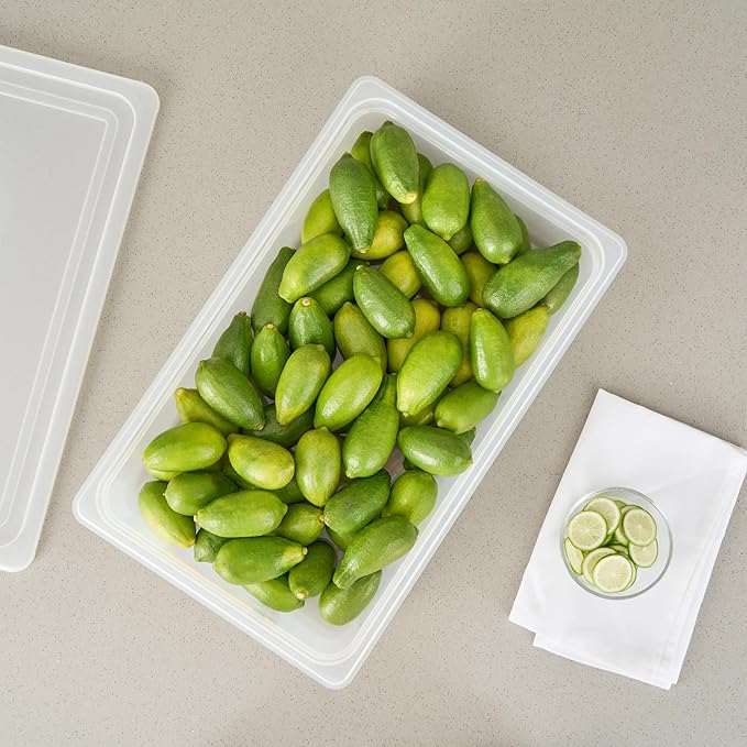 Restaurantware Food Storage Container 1 Pack of 20.7 x 12.6 x 3.9 Inches Plastic Stackable Storage Box White Reusable Label Container Dishwasher Safe For Restaurants And Kitchens