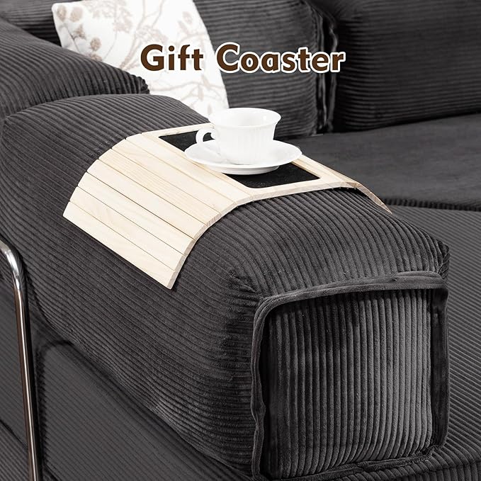 108" L Shaped Couch, Modular Sectional Sofa with Chaise, Cloud Boneless Couch with Deep Seat & Removable Pillow for Living Room, Bedroom,No Assembly Required（Grey）