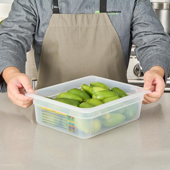 Restaurantware Food Pans Pack of 10 Plastic Rectangle Food Containers Half Size with Traceability Label, Storage Containers Dishwashable Hot Cold Friendly for Restaurants Buffet Commercial Use