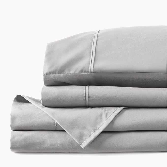 PeachSkinSheets Brushed Silver Sheet Set - 1500tc Level of Softness - Extra Soft Cooling Sheets for Hot Sleepers and Night Sweats - Full Size