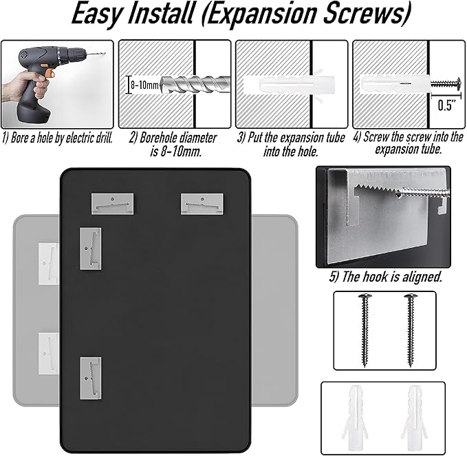 20x30 Rectangle Mirror Full Length Wall Mounted Hanging or Against Wall Metal Frame Dressing Make-up Mirrors for Entryway Bedroom Bathroom Living Room 20 30 inch Black