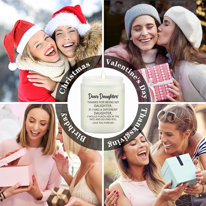 Daughter Gifts from Mom, Dad - Christmas Mothers Day Birthday Gift for Daughter - Lavender Scented Candle