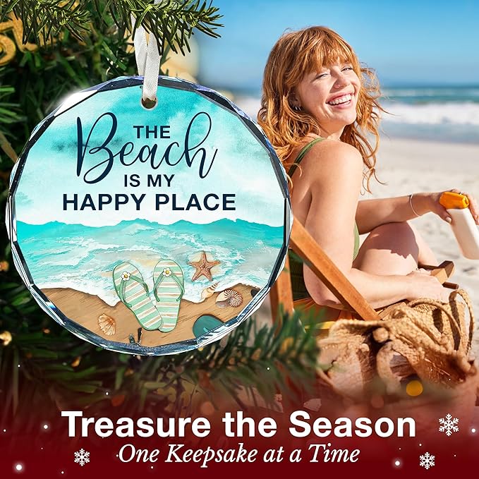 Beach Christmas Ornaments - Delightful Set of Beach Themed Ornaments for Tree, Coastal Christmas Tree Decorations, Perfect for Those Who Love The Ocean, Unique Beachy Gifts for Christmas