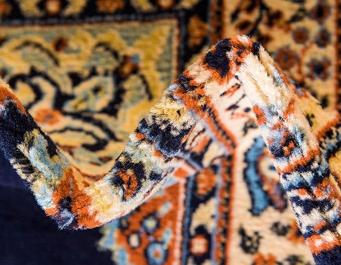 Unique Loom Reza Collection Traditional Persian Style Area Rug, 2 ft 2 in x 3 ft, Navy Blue/Ivory