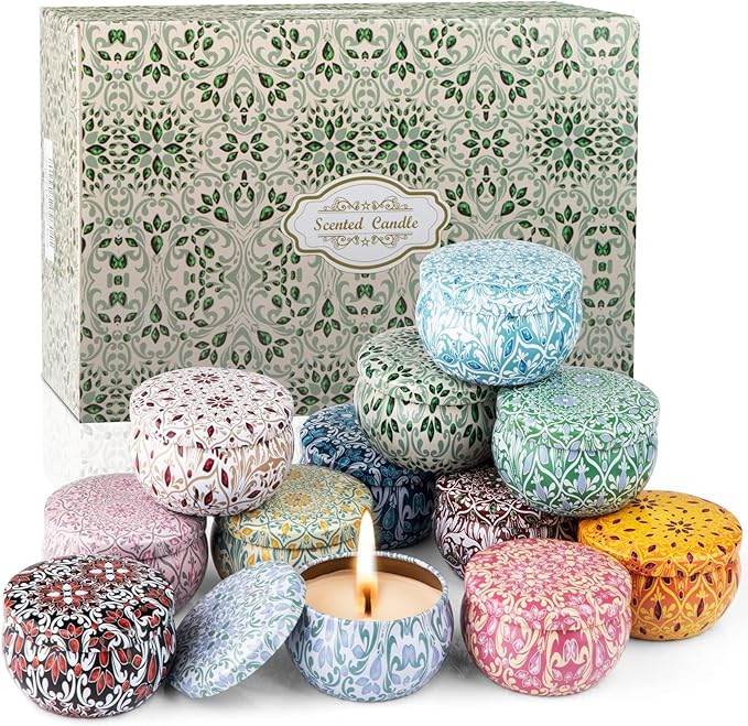 Scented Candles for Women, Candles for Home Scented, 12 Pack Soy Wax Christmas Gifts Sets, Birthday Gifts for Women Best Friends Sister Colleague