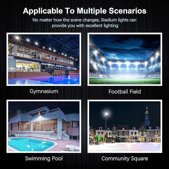 360W Stadium Flood Light Outdoor LED, 50800 Lumen 110-270v Commercial Super Bright Yard Floodlight 5000k, IP65 Waterproof Exterior Flood Lighting Security for Arena, Field, Sport, Court
