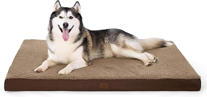 Bedsure Giant Dog Bed for Jumbo Dogs - 54" x 44" Flat Pet Beds with Removable Washable Cover, Orthopedic Egg Crate Foam Mat for Pet Up to 150 lbs, Not for Crate