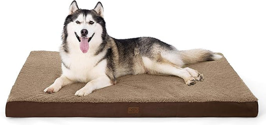 Bedsure Giant Dog Bed for Jumbo Dogs - 54" x 44" Flat Pet Beds with Removable Washable Cover, Orthopedic Egg Crate Foam Mat for Pet Up to 150 lbs, Not for Crate