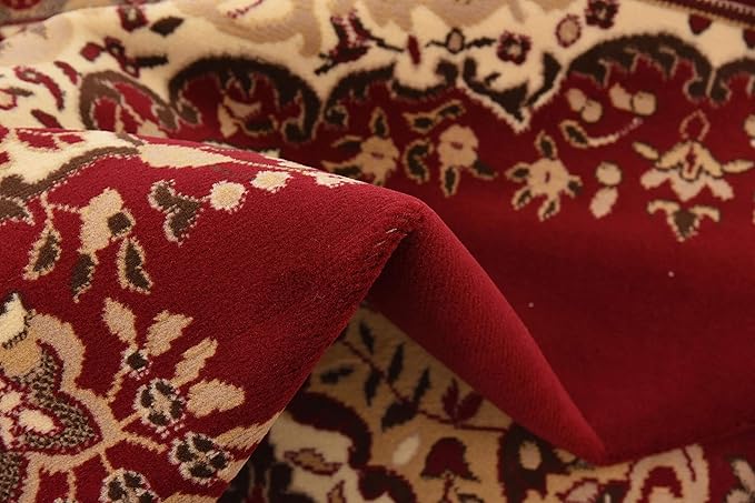 Unique Loom Reza Collection Traditional Persian Style Area Rug, 9 x 12 ft, Burgundy/Ivory