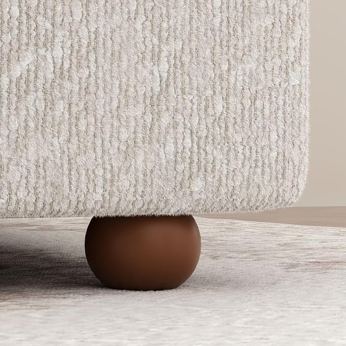 Twin Bed Frame with Headboard, Boucle Bed Frame, Soft Upholstered Platform Cloud Bedframe with Footboard, Solid Wood Legs, Solid Wooden Slats Support, No Box Spring Required, Easy Assembly