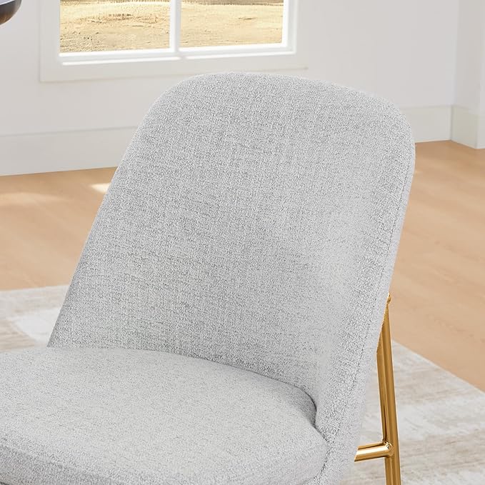 CHITA Modern Dining Chairs Set of 2, FSC Certified Metal Dining Chair for Dining Room, Light Gray