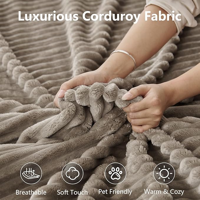 135" U-Shape Cloud Couch, Modern Modular Sectional Comfy L-Shape Sofa with Ottoman, Deep Seat, Upholstered Corduroy Sleeper Chaise Longue for Living Room Bedroom, No Assembly Required, Camel