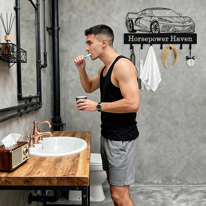 Personalized Key Holder Wall Mount, Custom Metal Car Keys Holder for Wall with Name, Wall Key Hanger Rack with Hooks for Entryway, Front Door, Living Room, Kitchen, Bathroom, Garden