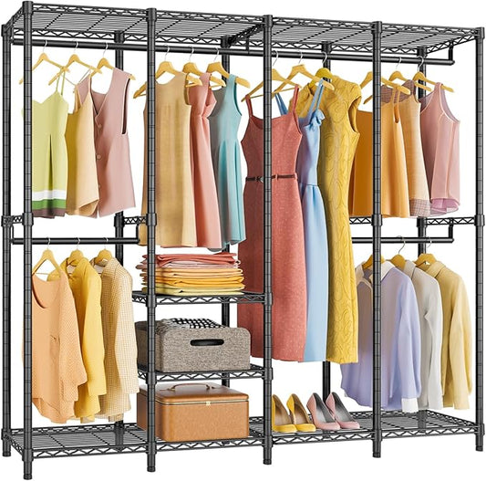 VIPEK V40 Medium Garment Rack Heavy Duty Clothes Rack for Hanging Clothes, Multi-Functional Bedroom Clothing Racks Freestanding Closet Portable Closet Wardrobe, Max Load 900lbs, Black