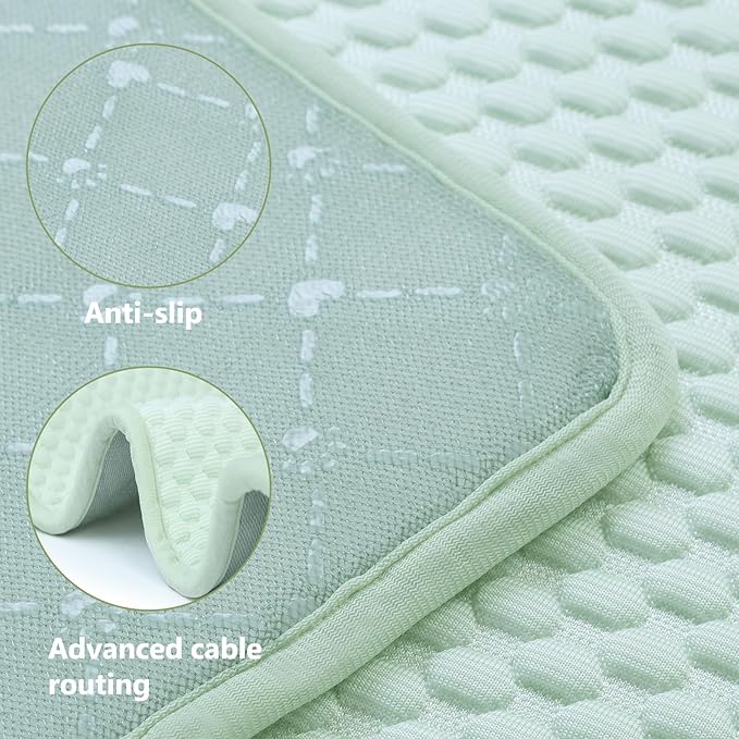 SOMOYA Dogs Cooling Mat Pet Cooling Pads Blanket Sleeping Kennel Mat,Washable Ice Silk Sleep Mat Pad Breathable for Large Dogs Cats (Green, Small (17.7x23.6 in))